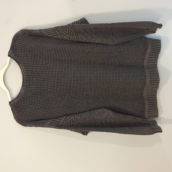 Maude Vivante Sweater Knit Sequins Rhinestones Gray size Large 100% Cotton - Picture 8 of 10